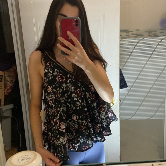 Dex V Neck Roses Blouse Size M - Picture 2 of 9